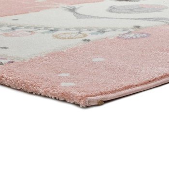 Alfombras 100% Polipropileno HEAT-SET FRISÈ Alfombra infantil camello rosa 
